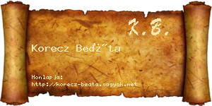 Korecz Beáta névjegykártya